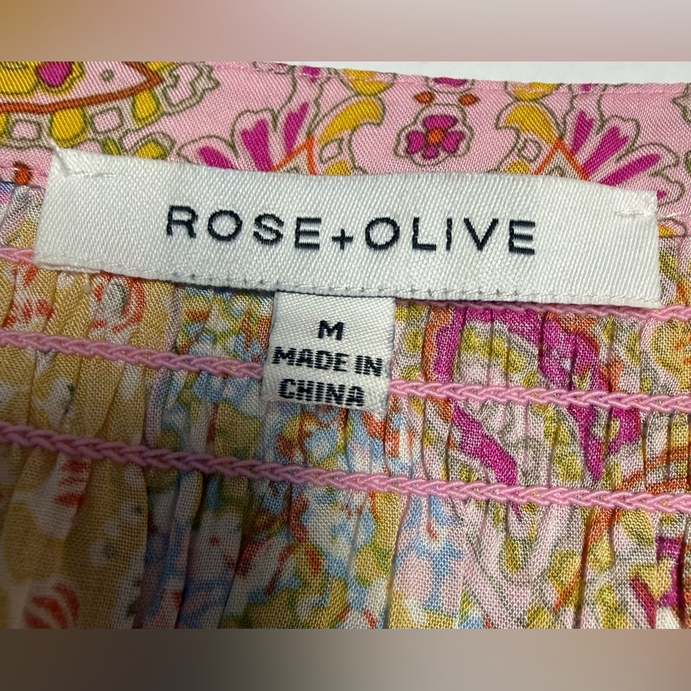 Rose + Olive Colorful Patchwork Paisley button up… - image 11